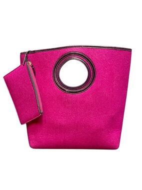 Kate Spade Made in Italy Vintage Wool Circle-Handle Alexia Soho Bag w/ Zip Pouch